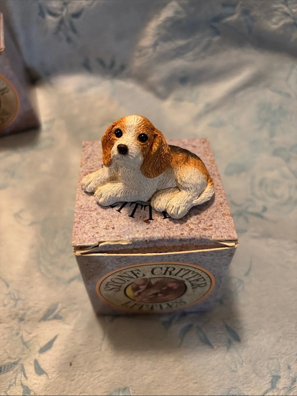 Stone Critter Littles Beagle Dog Figurine - Brown & White